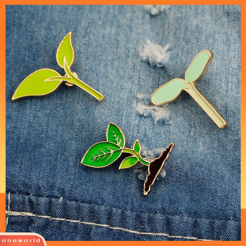 [ONE] Unisex Bros Pin Daun Kartun Perhiasan Indah Terang Kilau Lencana Bros Baju Dekorasi
