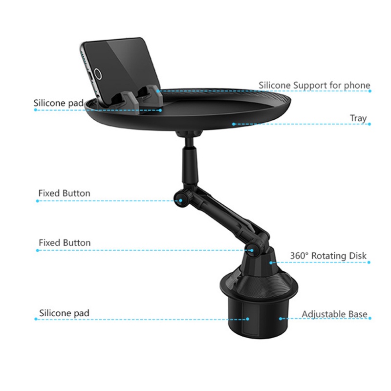 Kreatif Multifungsi Car Mounted Food Tray Phone Holder/Stand Minuman Otomotif Portable Adjustable/Rak Penyimpanan Hemat Ruang Dalam Kendaraan