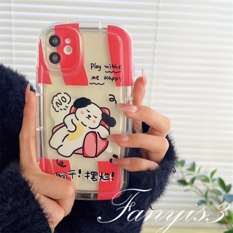 Compatible For IPhone 14 13 12 11 Pro Max X XR Xs Max 8 7 Plus SE 2020 Kompatibel Untuk Stitch Lying Dog Sabun Telepon Case Bening TPU Soft Cover