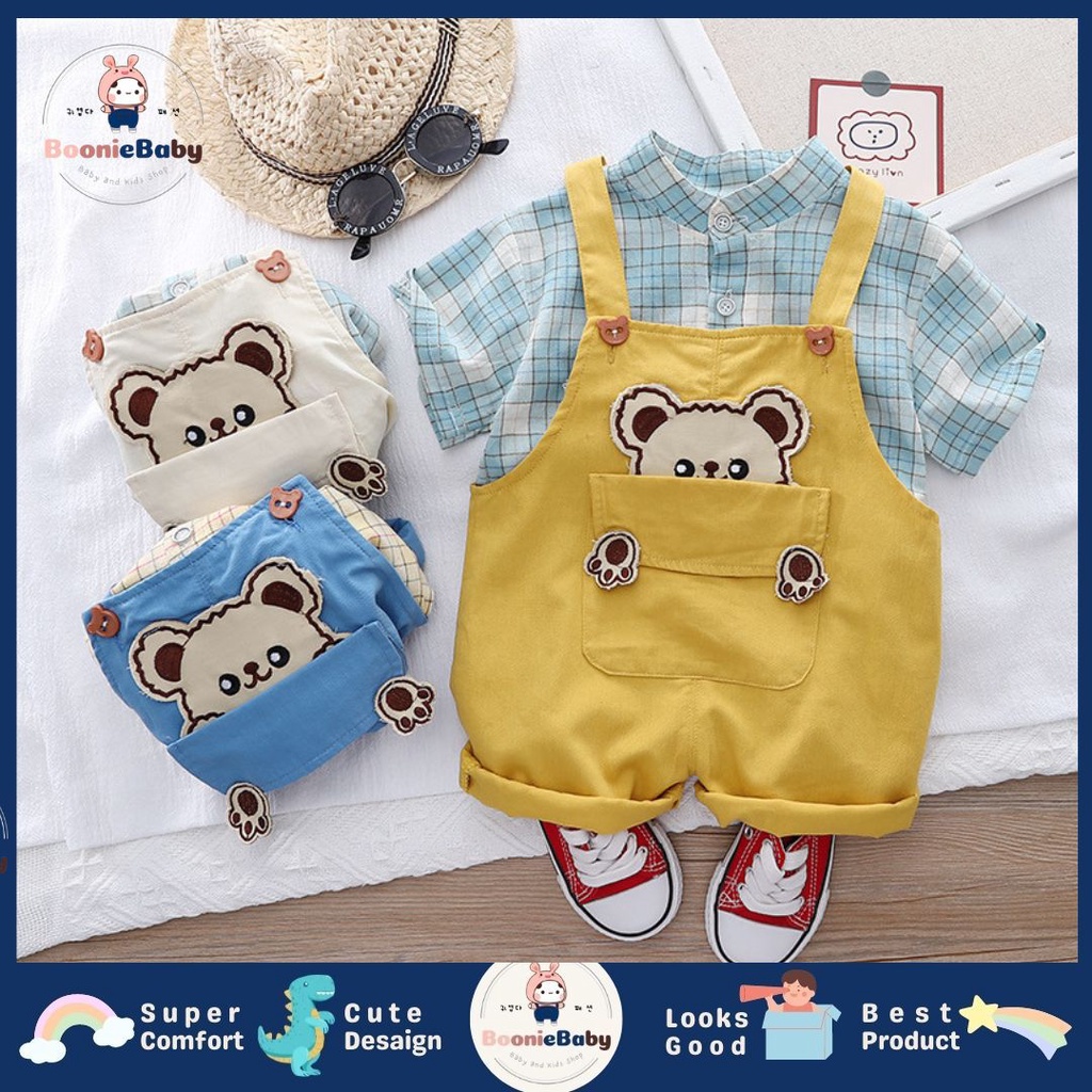 boonie COD setelan baju anak laki laki import jumper anak cowok import motif teddy bear setelan anak laki import baju anak cowok import fashion kekinian SET HIDE BEAR