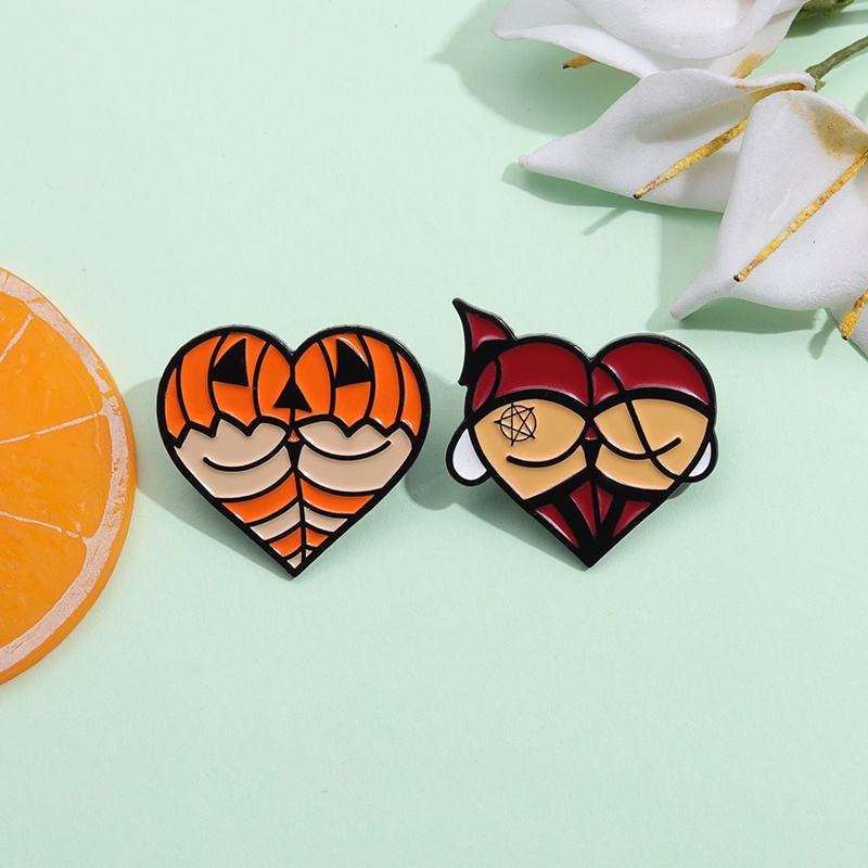 Kreatif Pantat Jantung Enamel Pin Bros Punk Jantung Warna-Warni Bros Lencana Halloween Perhiasan Hadiah Untuk Teman