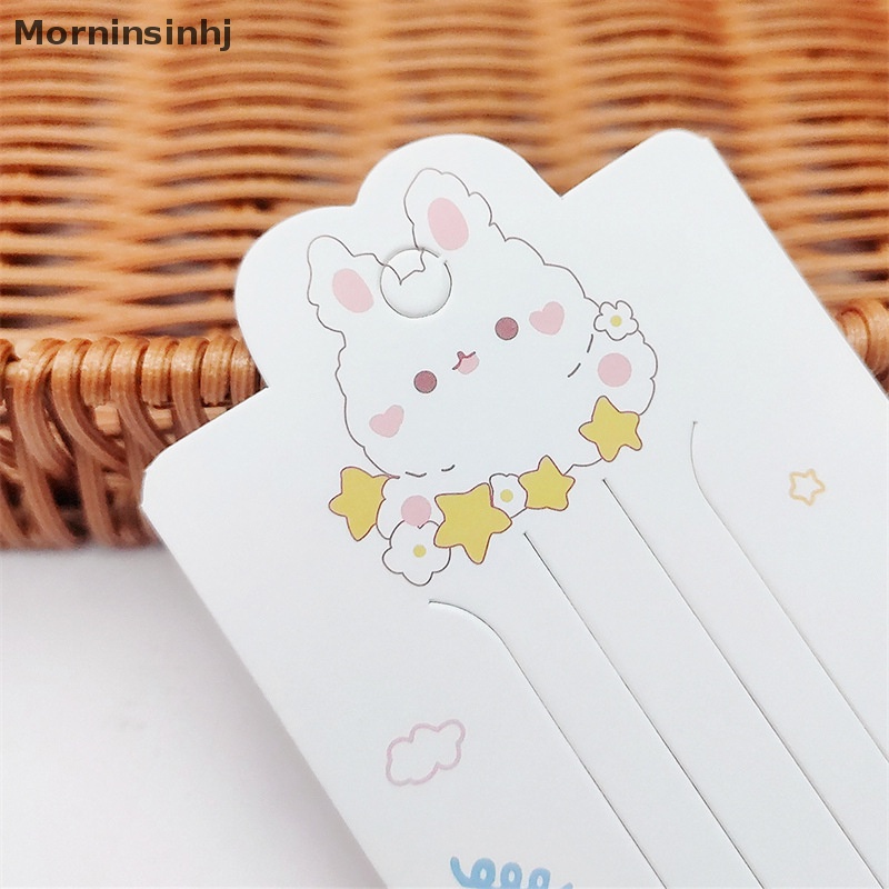 Mornin 50pcs Bunny Star Display Kartu Untuk Kabel Rambut Hairpin Handmade DIY Perhiasan Paket Karton Klip Rambut Kerajinan Putih Hang Tag Card id