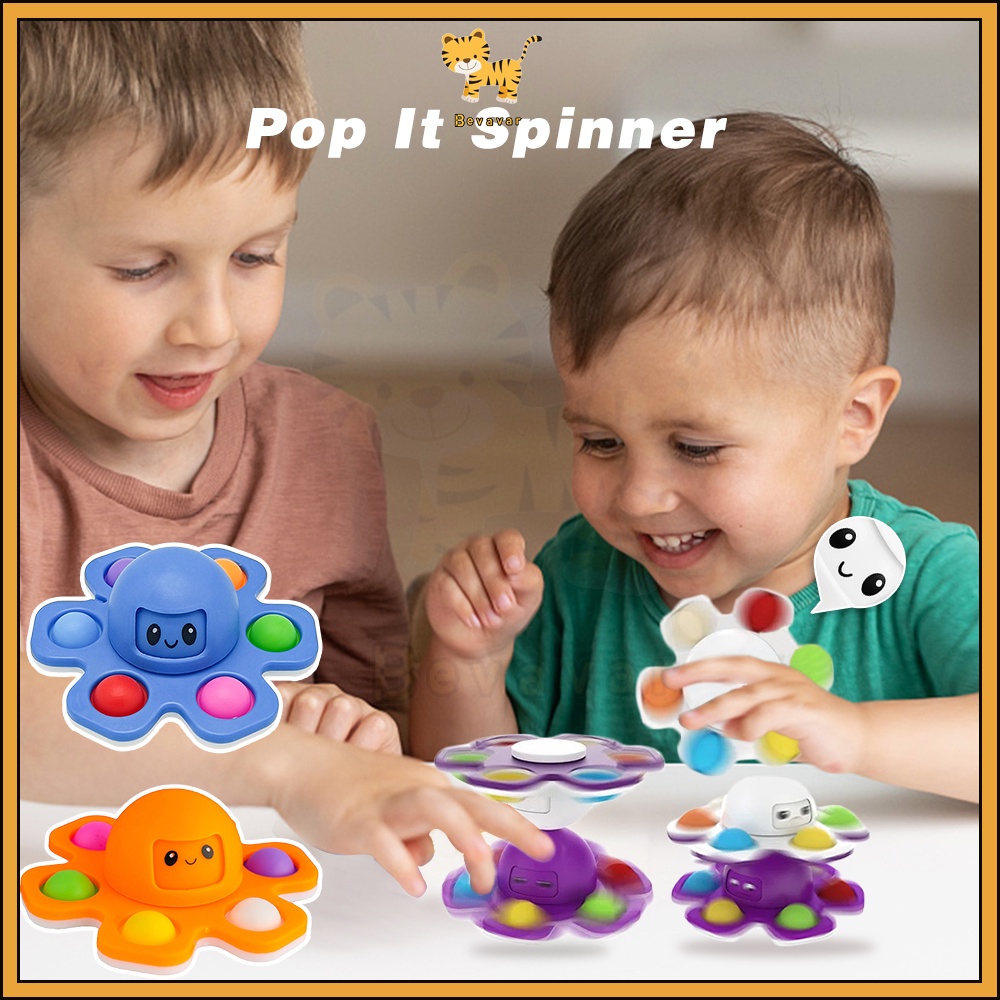 ID Bevavar  Mainan Fidget Spinner Anak Pop it/Spinner Putar/Fidget Spinner Octopus Face Changing