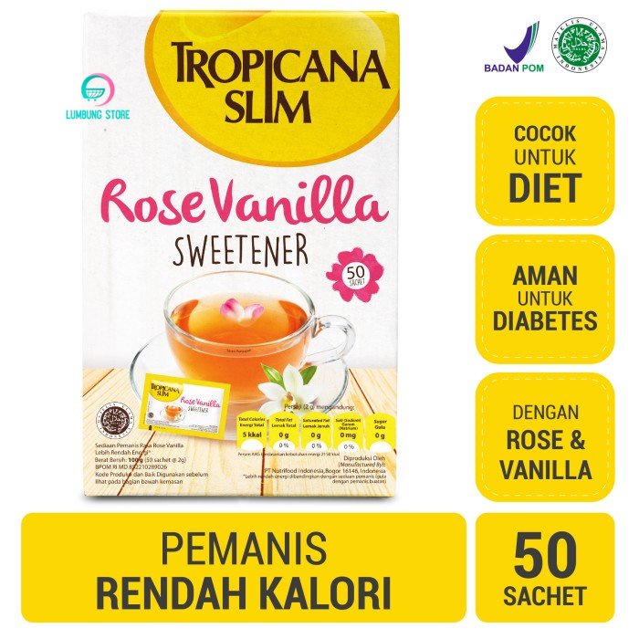 

Tropicana Slim Sweetener Rose Vanilla (50 Sch) - Pengganti Gula
