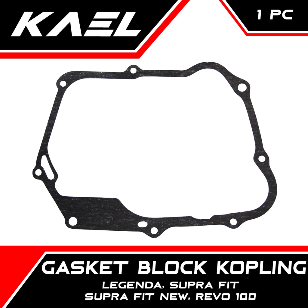 Gasket Block Kopling Supra Fit Lama-New &amp; Revo 100 &amp; Legenda Paking Packing Blok Kupling Hitam