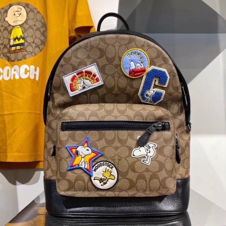 Coach X Peanuts West Backpack In Signature Canvas