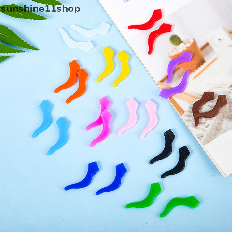 Sho 2Pcs Anti-Slip Tip Ear Grip Silicone Hook Kacamata Spectacle Holder Olahraga Temple N