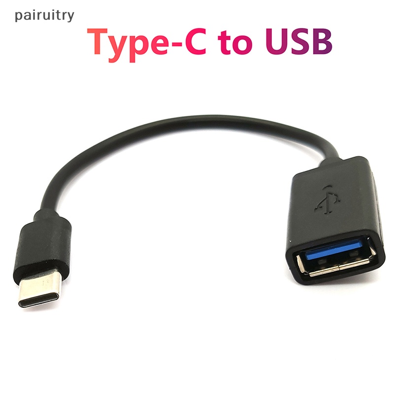 Prt Adaptor USB C Ke USB Kualitas Tinggi Tipe C OTG Kabel Ekstensi USB C Male To USB 2.0 A Female Cable Adapter Untuk Pembaca Kartu Telepon PRT