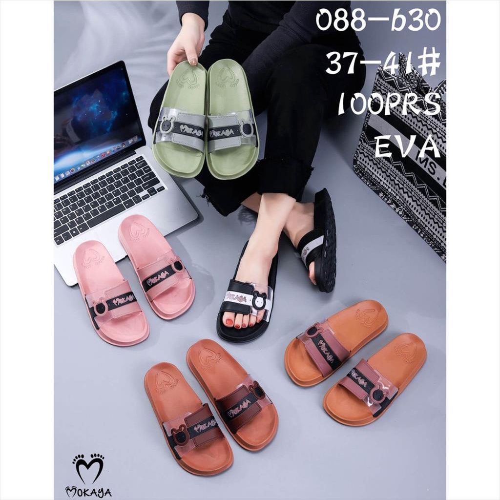 Sandal Slop Wanita EVA Phylon Simple Kokop Mokaya Gesper BEAR Trendy Import MKY 088-b30 37-41