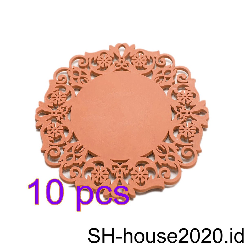 1/2pcs Alas Meja Non-slip Warna Permen Tahan Pad Teh Silikon Cangkir Panas