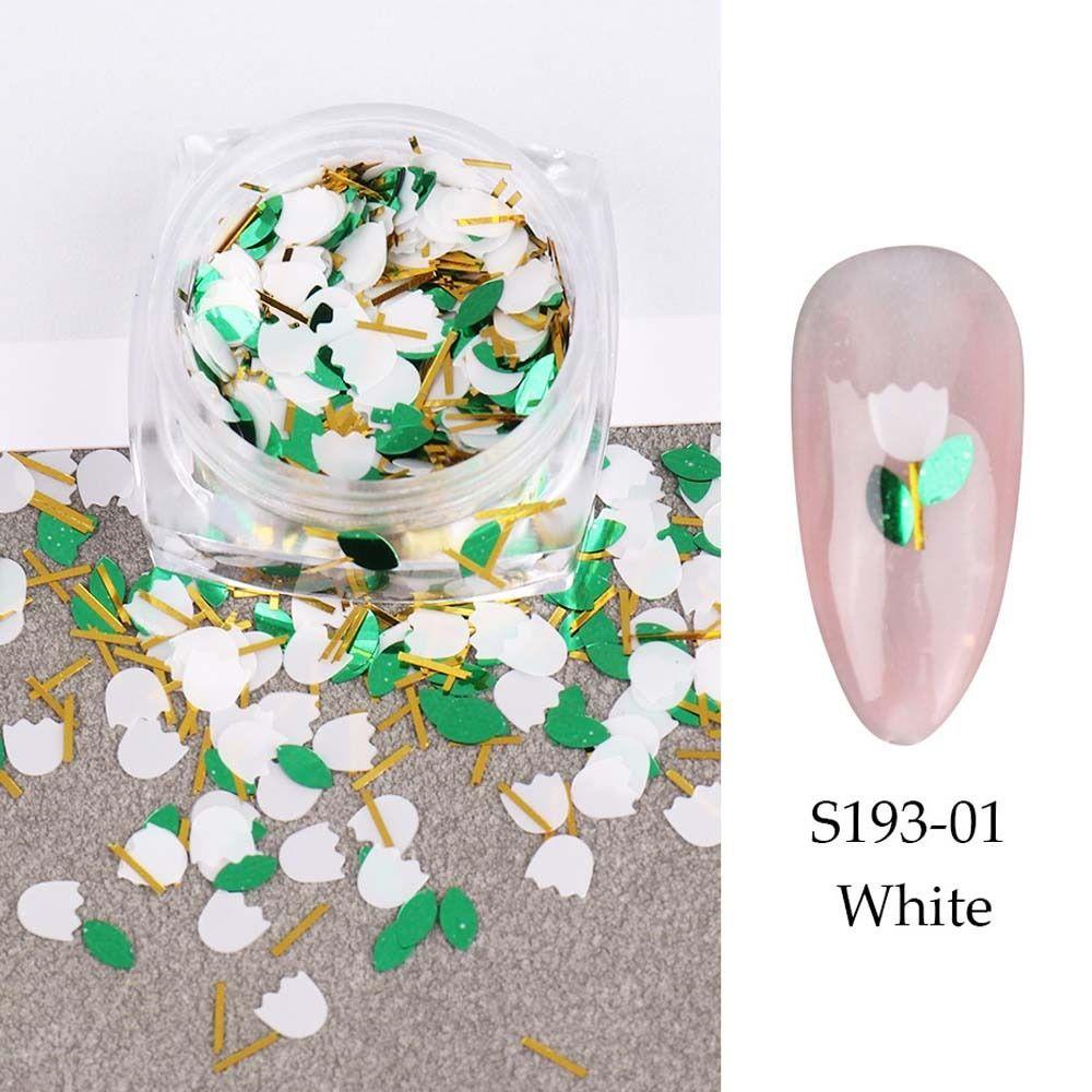 Agustina Bunga Kuku Payet Wanita Fantasi Tulip Manicure Aksesoris Daun Jepang Nail Art Bunga Hiasan Kuku