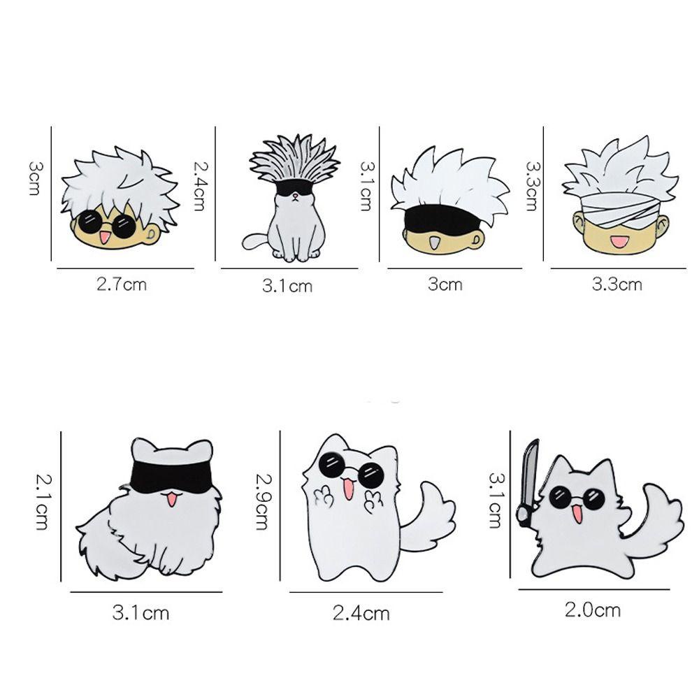 Mxbeauty Jujutsu Kaisen Bros Harian Dekorasi Unik Gojo Satoru Dan Kucing Gaya Korea Lencana Cowok Cewek Cat Kue Wanita Brooch