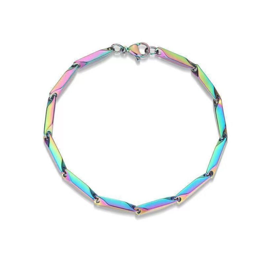 Mxbeauty Pria Gelang Hadiah Pasangan Stainless Steel Hip-hop Klasik Sederhana Geometris Bangle