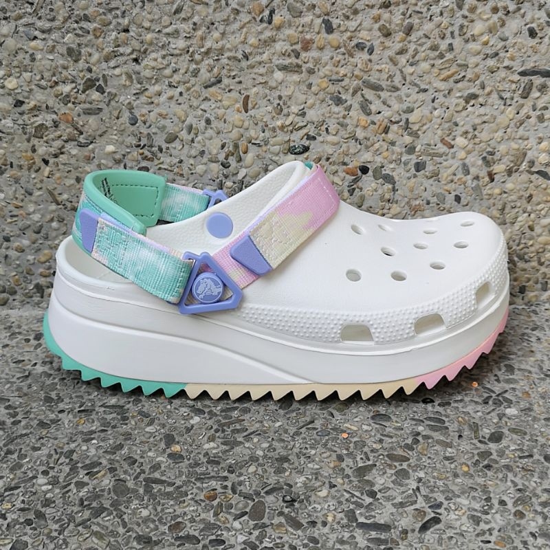 Sandal Crocs Hiker Clog Unisex - Putih Pelangi