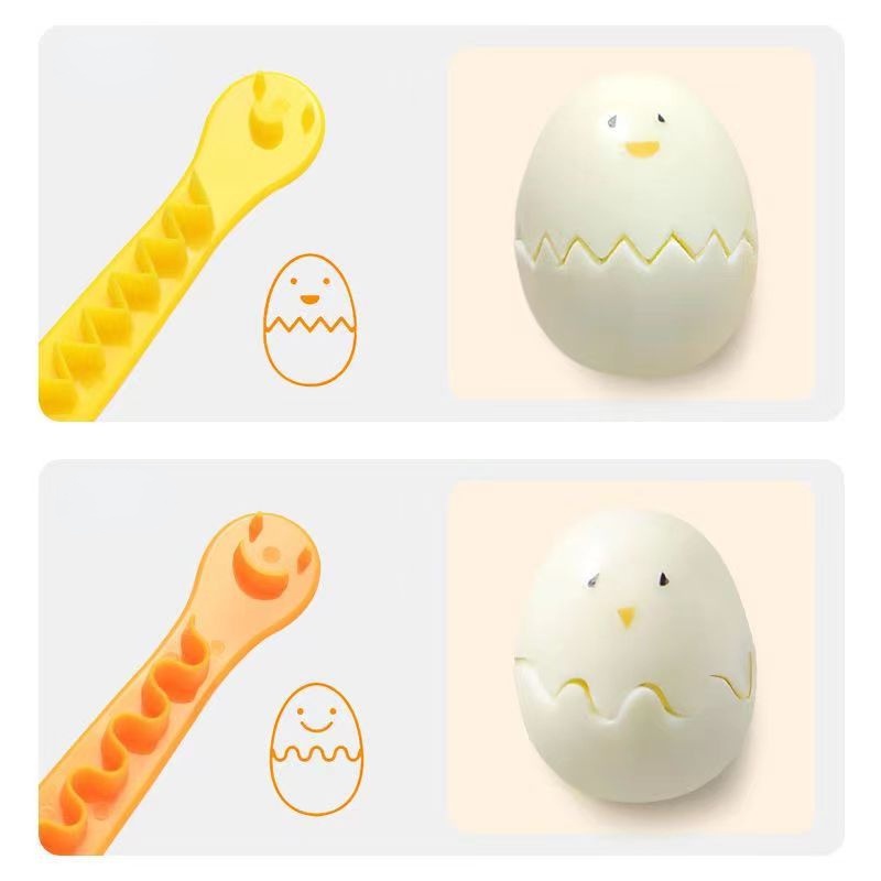 2pcs /set Telur Rebus Gelombang Pemotong Mewah Mengiris Telur Gadget Bahan PP Food grade Smiley Egg Engraving Cetakan Kreatif Telur Renda Slicer Alat Aksesoris Dapur