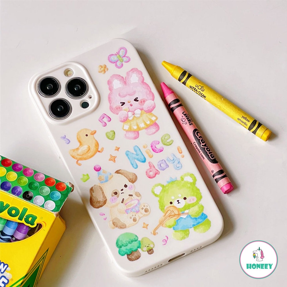 Hewan Lucu Casing Ponsel Untuk iPhone 14 Pro Max Case Untuk iPhone 11 Pro Max12 13 Pro Max 14plus Musik Yang Bagus Lembut TPU Penutup Belakang