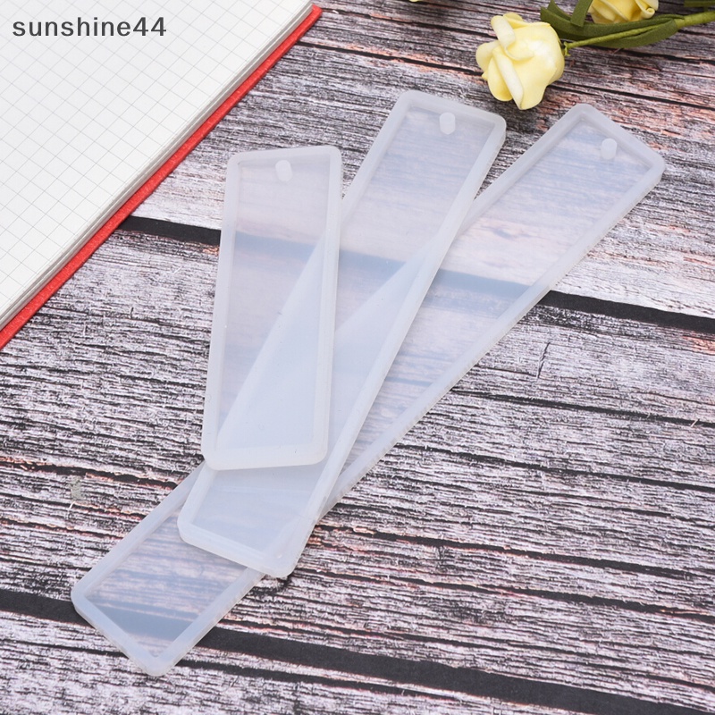 Sunshine 3Pcs Persegi Panjang Bookmark UV Cetakan Silikon Epoxy Resin Mold DIY Kerajinan Membuat ID