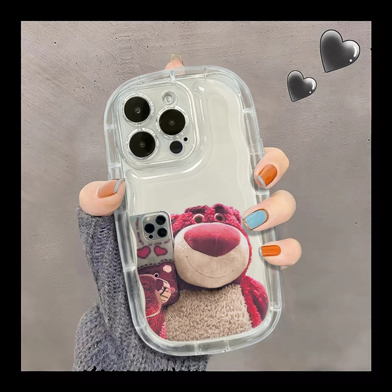 IPHONE Casing Ponsel Transparan Lembut Kompatibel Untuk Casing Iphone14 13 12 11 Pro Max XS X Xr8 +7Plus Silikon Shockproof Beruang Lucu Cover Cell Precticer