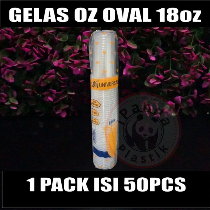 Gelas Oval 18oz Bening Cup Plastik Bulat Round cup oval 18 oz murah