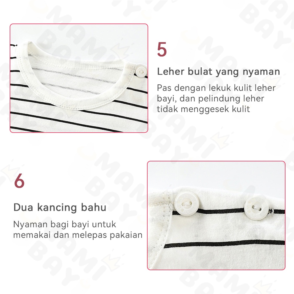 Mamibayi kaos bayi lucu baju tidur anak bayi piyama lengan pendek lembut pajamas anak import untuk 1-3tahun