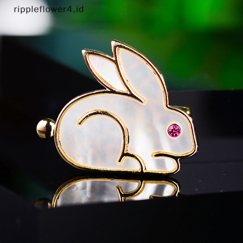 {rippleflower4.id} Bermutu Tinggi Setelan Businese Aksesoris Pin Tanda Zodiak Cina Kelinci Hadiah Tahun Korsase Hewan Lencana Tas Kemeja Kerah Pin Gesper Perhiasan Sederhana~