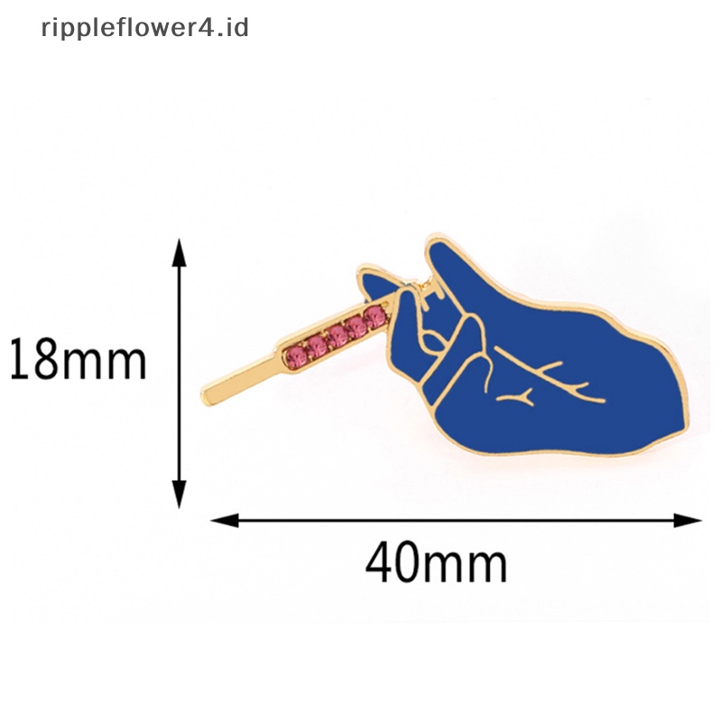 {rippleflower4.id} Enamel Logam Biru Bros Dokter Perawat Hadiah Kristal Kerah Pin Wanita Perhiasan~