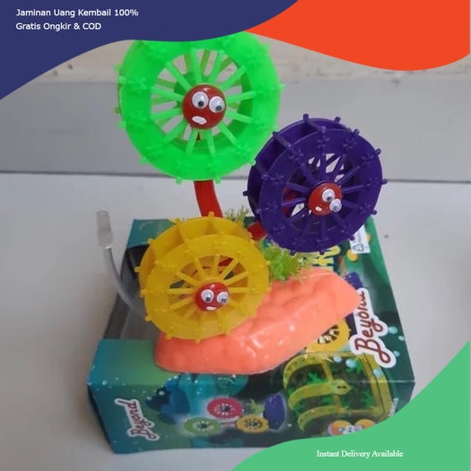 Hiasan aquarium 3 kincir, dekorasi aquarium 3 kincir, ornamen aquarium kincir 3, 3 kincir aquarium, 