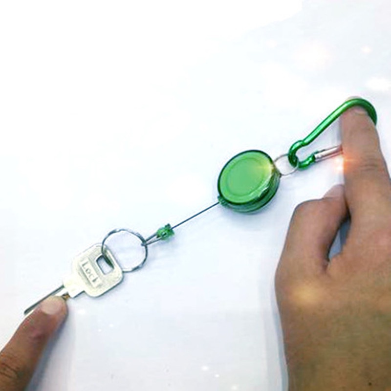 Card Key Ring Retractable Plastic Card Ring Belt Gantungan Kunci Warna Baru Gantungan Kunci Warna Simple Key Fob Perlengkapan Luar Ruangan Gesper Peregangan