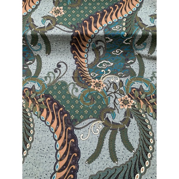 KAIN BATIK KATUN HALUS PRIMISIMA METERAN MOTIF SEMPOL PARANG HR 001 - Sage Green