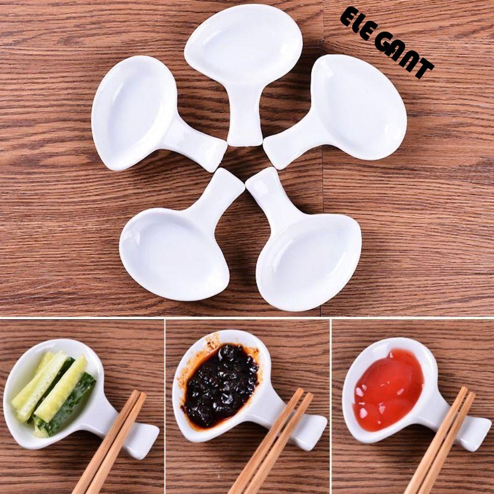 [Elegan] Sauce Dish 5pcs Spice Tempat Sumpit Dapur Cuka Kecap Seasoning Tray