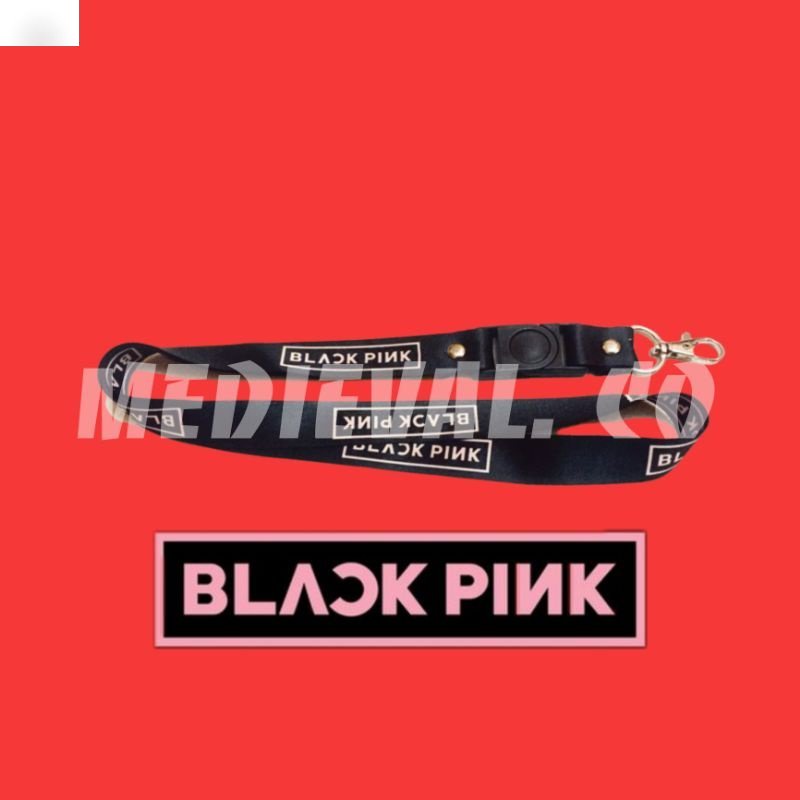 

LANYARD BLACKPINK BAND HITAM CUSTOM STRAP TALI ID CARD KPOP GANTUNGAN HP