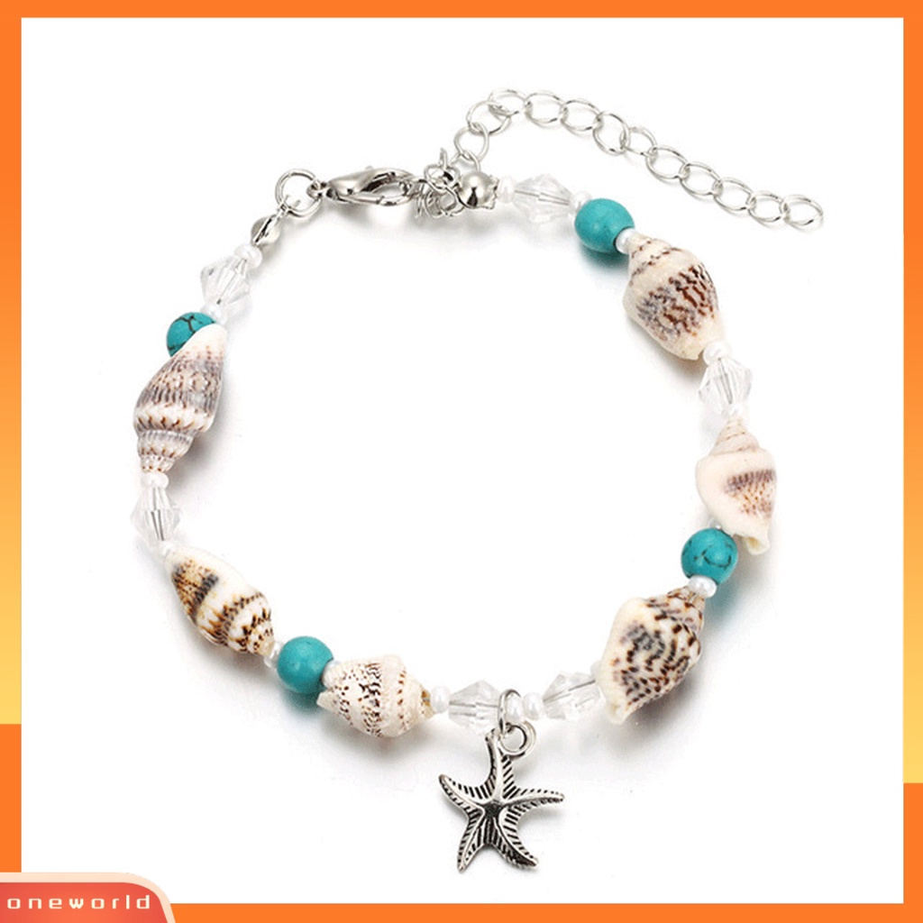 [WOD] Gelang Kaki Dengan Rantai Dipanjangkan Manik-Manik Shell Kreatif Trendi Bintang Laut Rantai Anklet Beachwear