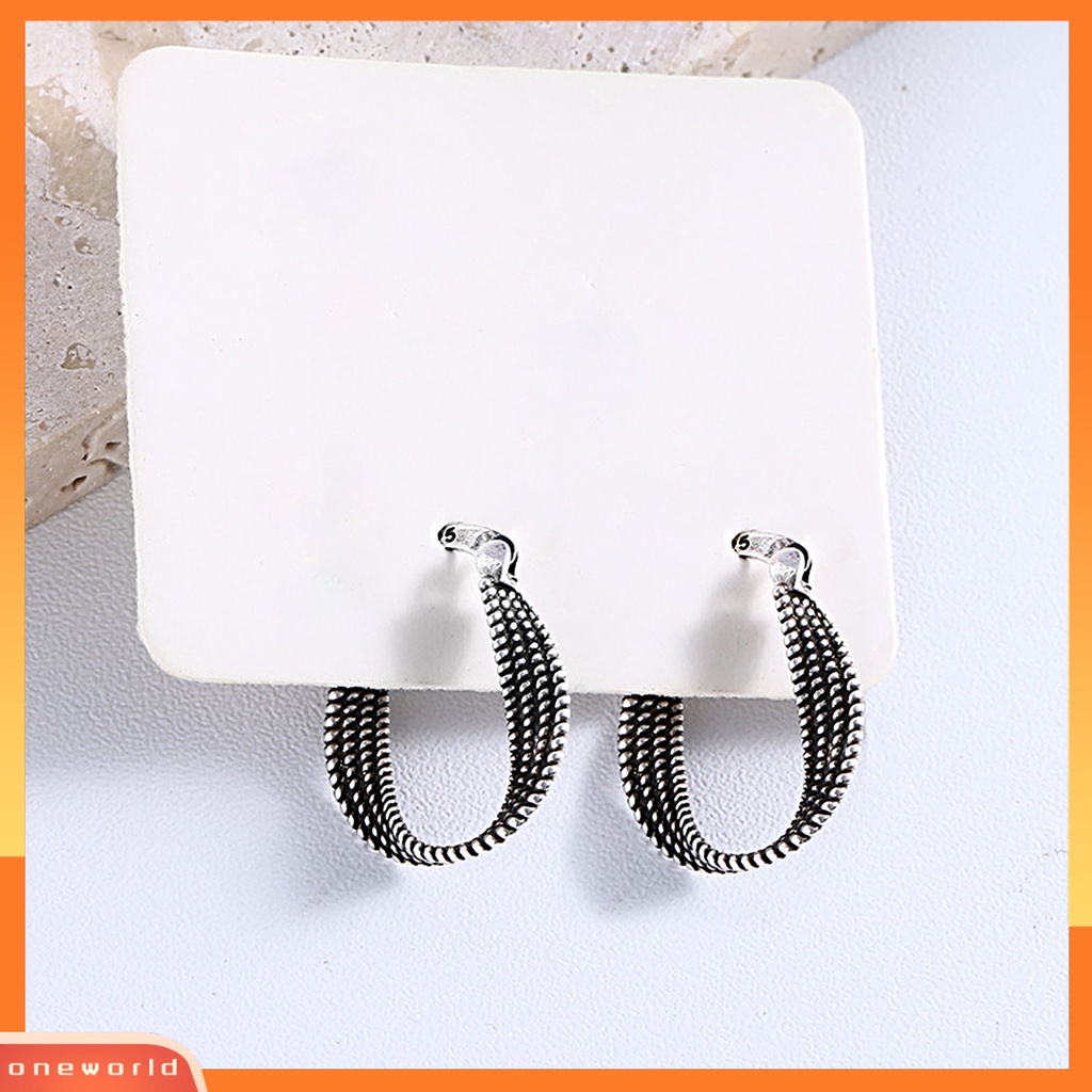 [WOD] 1pc Wanita Anting Memutar Plating Gaya Korea Perhiasan Plating Menjuntai Anting Untuk Pesta Pernikahan Perjamuan Prom