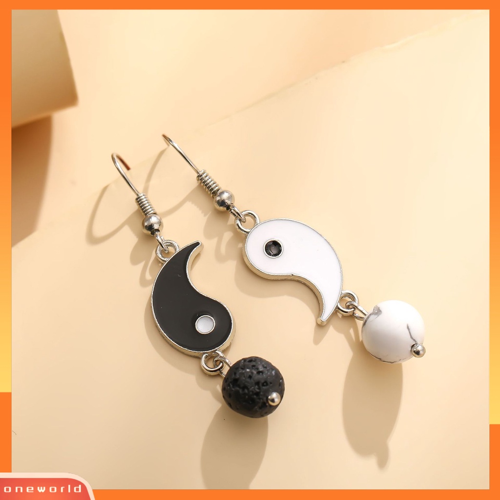 [WOD] 1pasang Drop Earrings Vintage Tahan Aus Indah Tai Chi Yin Yang Alloy Menjuntai Earrings Untuk Anak Perempuan