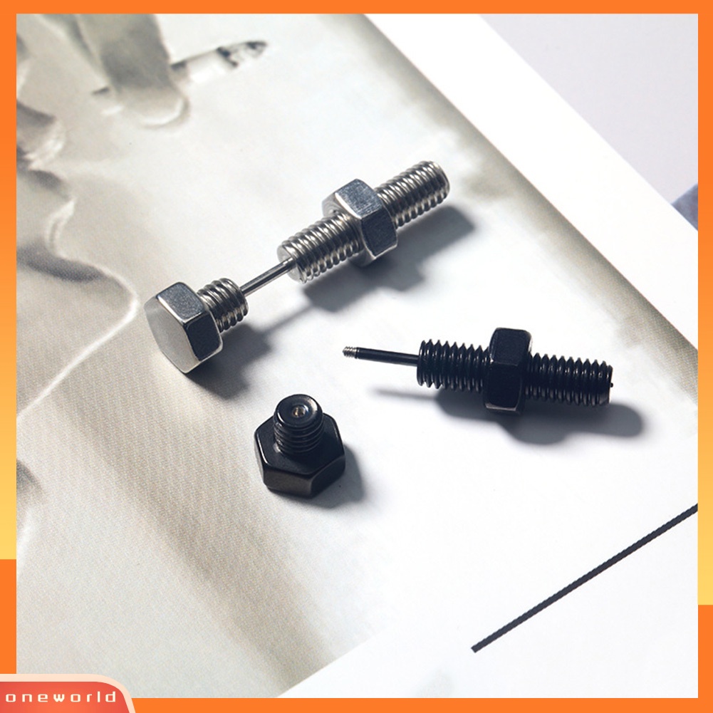 [WOD] 1pc Pria Wanita Stainless Steel Sekrup Telinga Stud Anting Perhiasan Tindik Tubuh