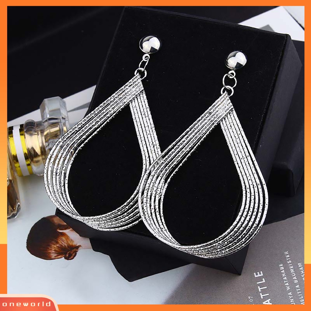 [WOD] Fashion Wanita Berongga Tetesan Air Menjuntai Anting Eardrops Perhiasan Pesta Sederhana