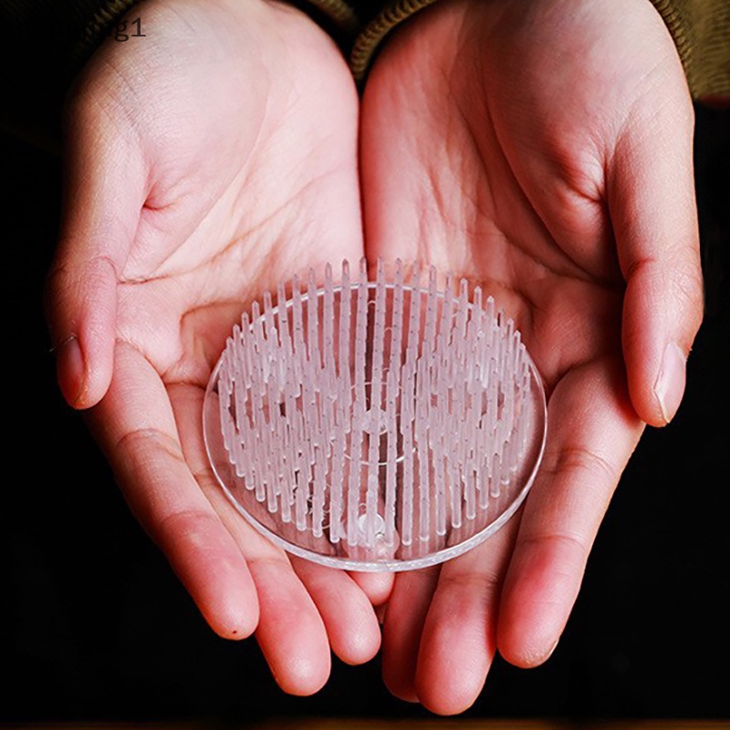 Ggg Bulat Ikebana Kenzan Flower Frog Suction Cup Alat Susun Bunga Plastik Art Fixed Rubber Base Holder Floral Decor Pot Vas ID