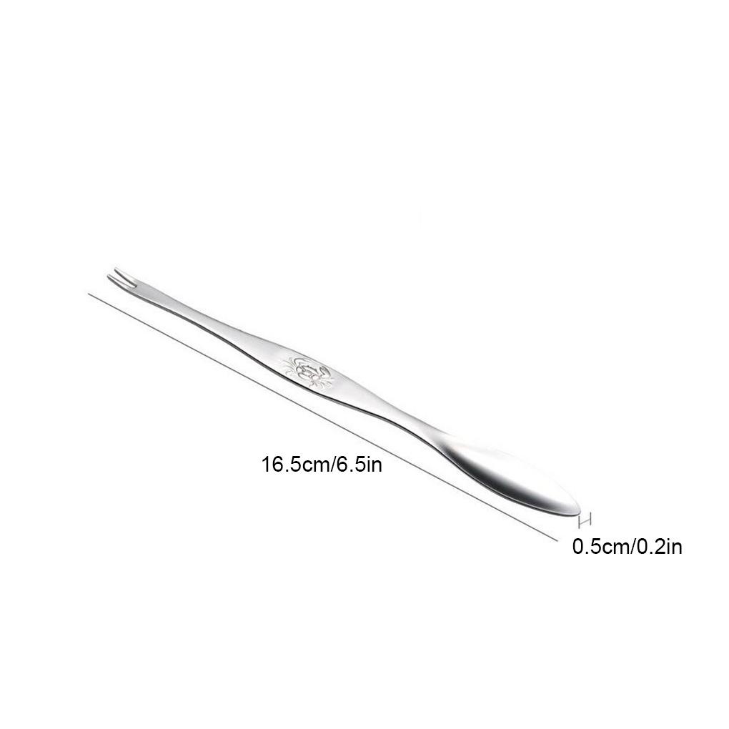 4buah/set Stainless Steel Kerupuk Seafood Reusable Dual End Grafir Cermin Dipoles Tahan Panas Garpu Tang Alat