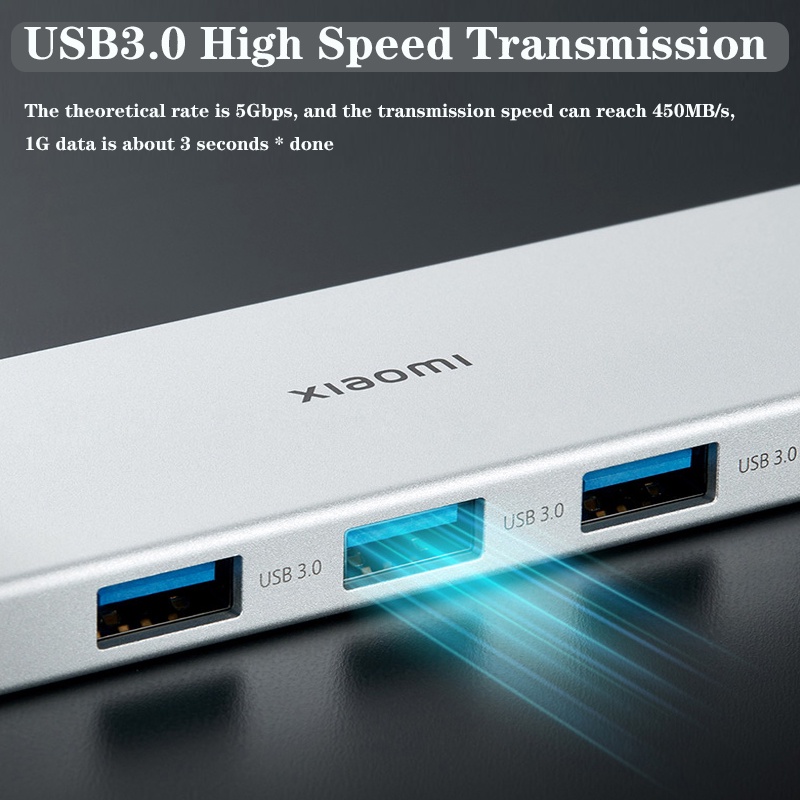 Xiaomi Type-C Docking Station 5in1 USB High Transmission Adapter HDMI Banyak Antarmuka Converter Untuk Splitter Garis Komputer