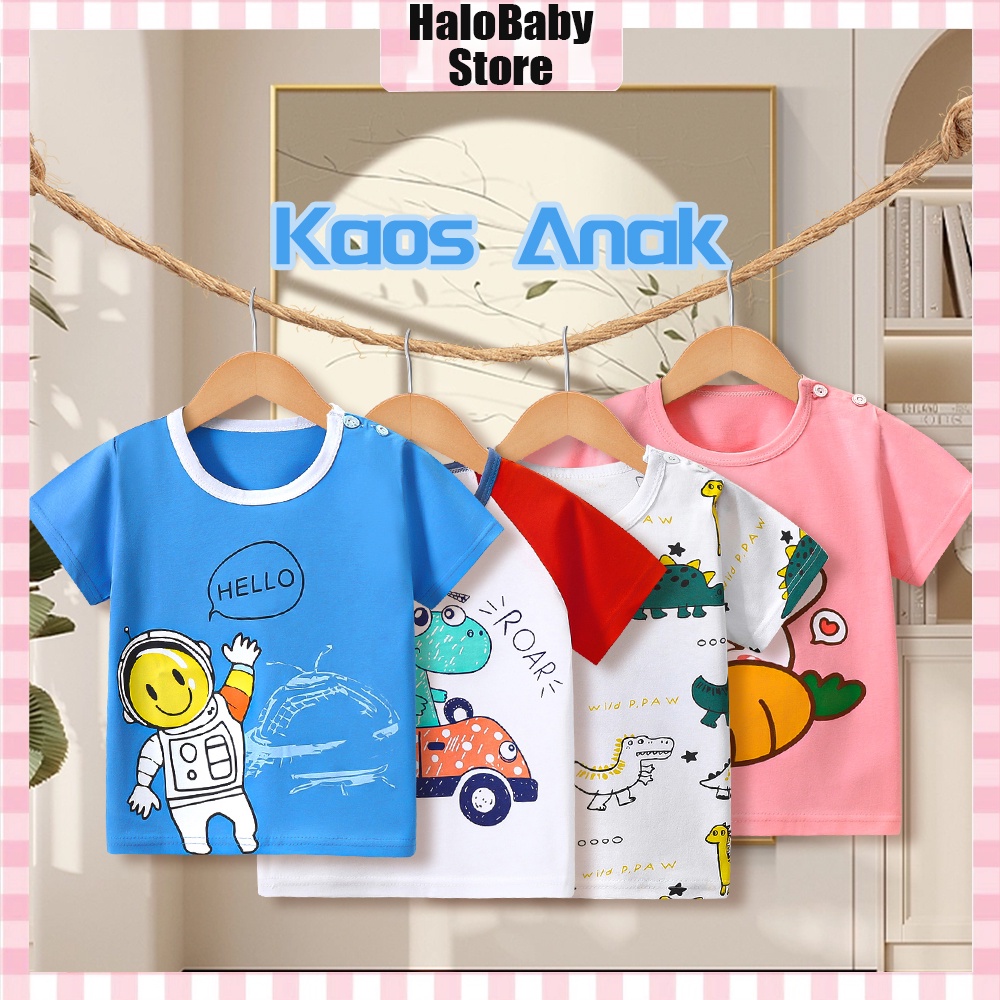 Halo Baby 1-4 Tahun Baju Bayi / Baju Kaos Anak/T-shirt anak Lengan Pendek/Kaos Anak Laki Laki Perempuan