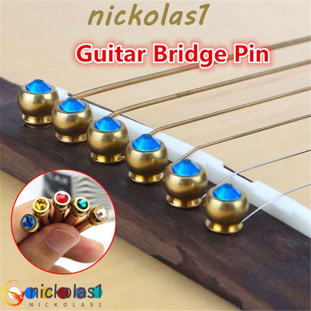 Nickolas1 String Nails Universal 2Pcs/Lot Kuningan Senar Gitar Musik Bridge Pin