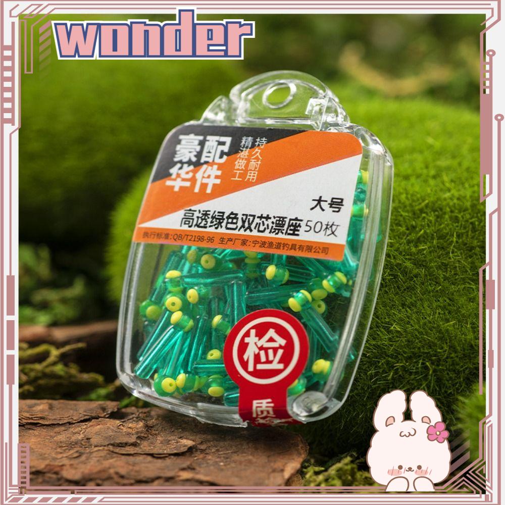 Wonder 50Pcs/ Lot RoFishing Hooks Supplies Alat Pancing Gaya Ganda Hijau Transparan