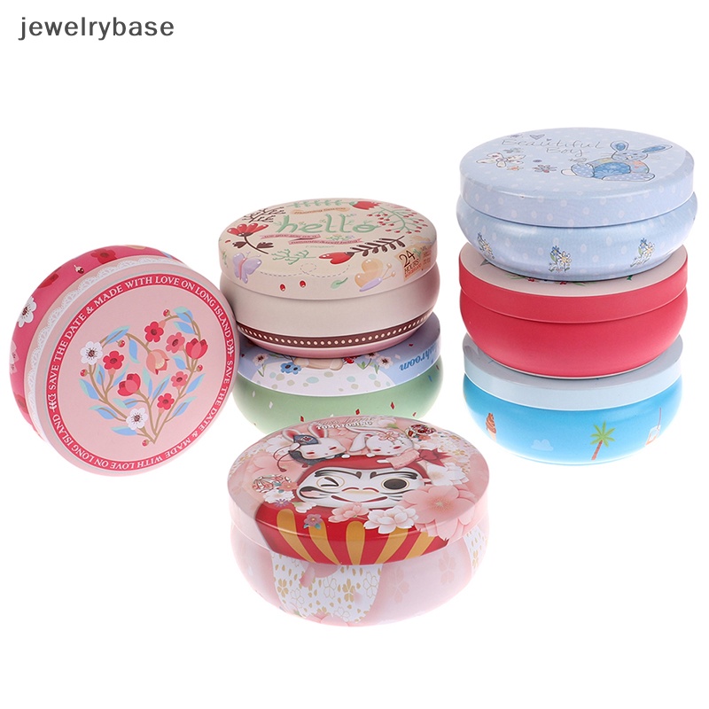 [jewelrybase] 1pc Tinplate Bulat Macaron Dessert Box Penyimpanan Kecil Koin Perhiasan Candy Case Butik