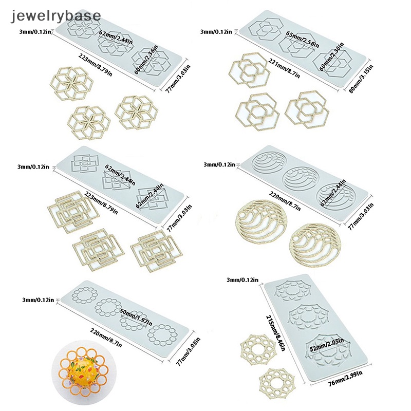 [jewelrybase] 1pc Pola Geometri Kreatif Silikon Kue Renda Cetakan Kue Decorag Alat Butik