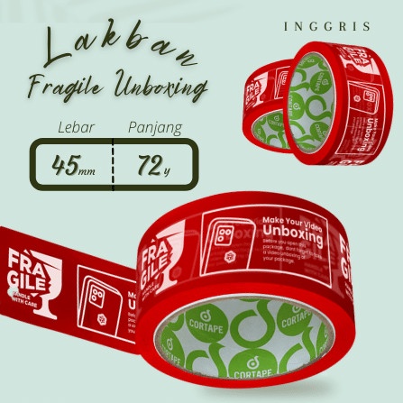 

[SC] LAKBAN FRAGILE MERAH UNBOXING INGGRIS 45x72 CORTAPE - HANDLE WITH CARE