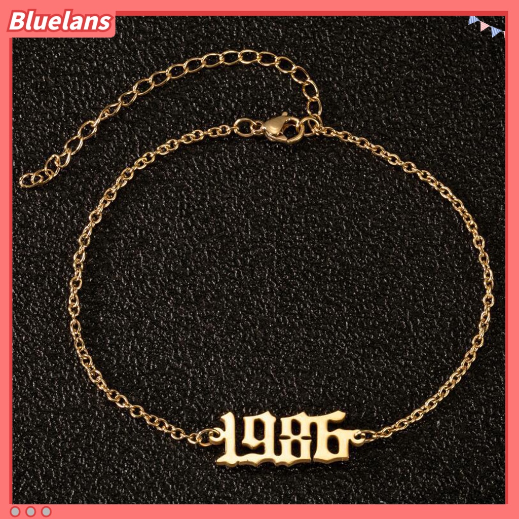 [BLS] Gelang Kaki Wanita 1980-2000 Angka Adjustable Anti Karat Lobster Clasp Gelang Kaki All Match Untuk Pantai