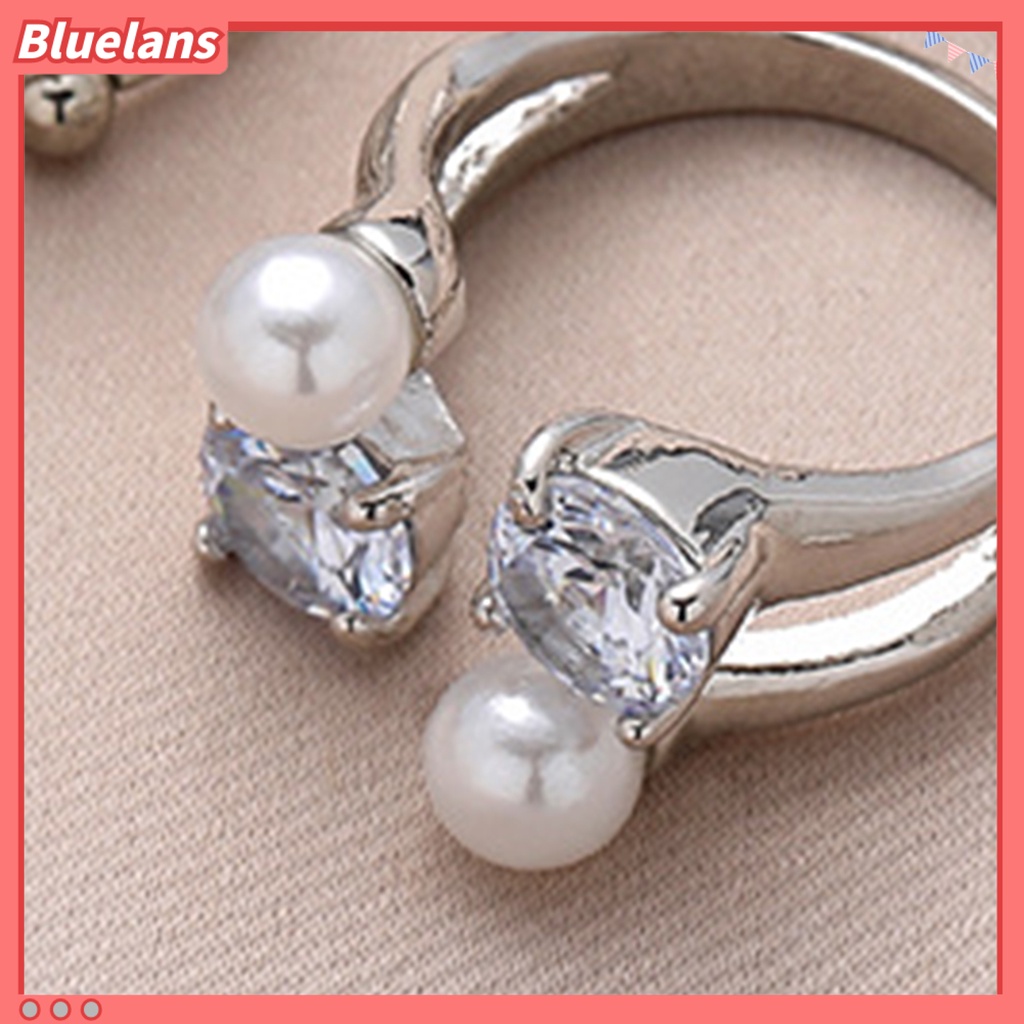 [BLS] 6pcs Cincin Jari Huruf Kupu-Kupu Mutiara Imitasi Pria Wanita Pembukaan Adjustable Ins Style Rings Fashion Jewelry