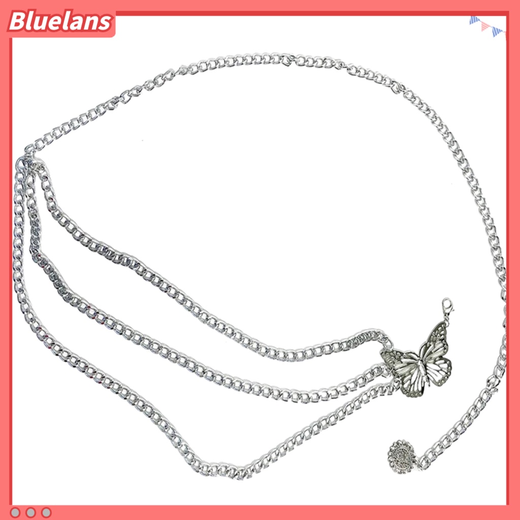 [BLS] Butterfly Waist Chain Pengerjaan Halus Menarik Praktis All-Match Fashionable Adjustable Aluminium Metal Butterfly Waist Chain Untuk Panggung