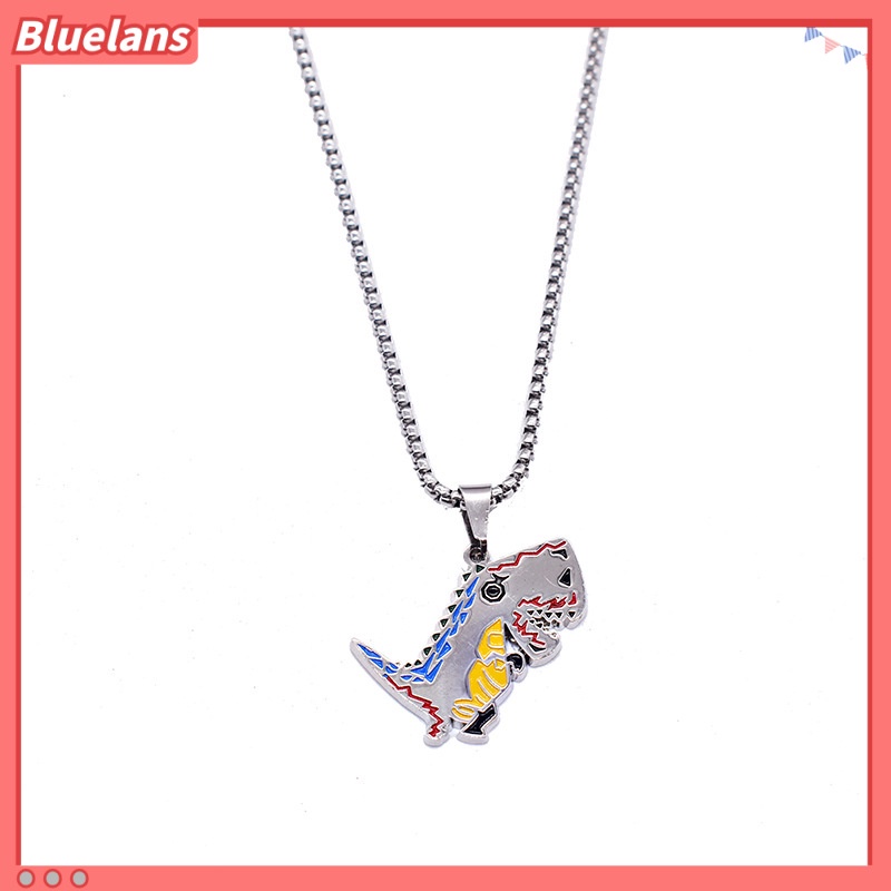[BLS] Sweater Kalung Geometris Hewan Liontin Electroplating Anti-Karat Leher Ornamen Tahan Luntur Punk Lucu Dinosaurus Rantai Kalung Perhiasan Aksesori