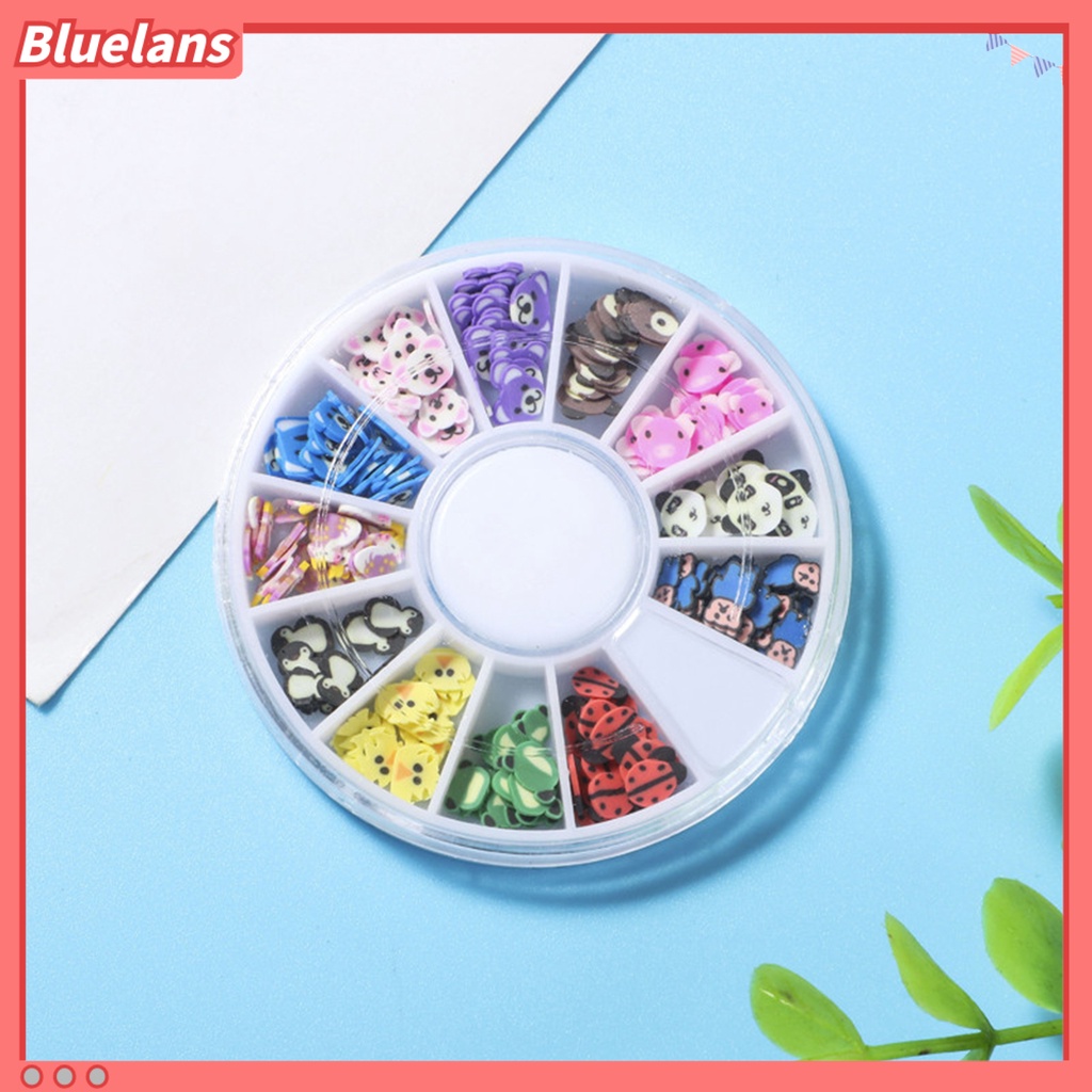 [BLM] 1kotak Irisan Kuku Bentuk Buah Bunga Efek 3D Ultra Tipis Polymer Mixed Nail Art Slime DIY Charms Untuk Perempuan